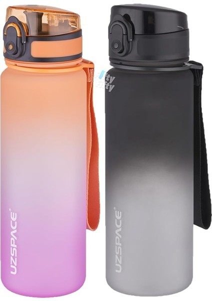 2'li Tritan Matara Seti 500ML Çift Renk Softtouch Ff Collection Tritan Su Matarası