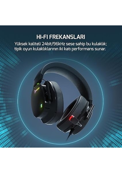 Power Kai Titanium Siyah 7.1 Surround Hi-Fi Manyetik Pad Rgb Gaming Kulaklık (2x Cooling Pad Hediyeli) fırsatları