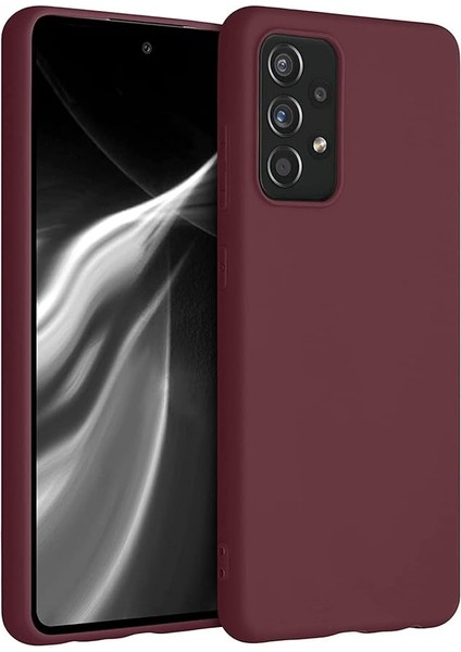 Samsung Galaxy A72 ile Uyumlu Kılıf Mat Esnek Lux Silikon Kapak Ince Kaliteli Renkli Yumuşak - Mürdüm