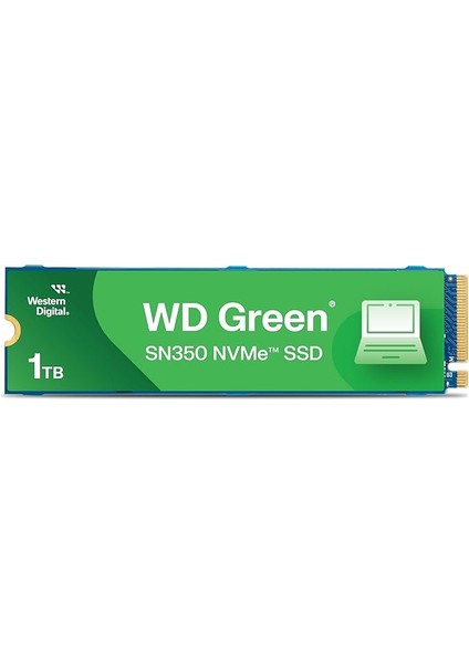 Digital Wd SN350 1tb Nvme Dahili SSD Katı Hal Sürücüsü - Gen3 Pcıe, Qlc, M.2 2280, 3.200 Mb/s'ye Kadar, Yeşil