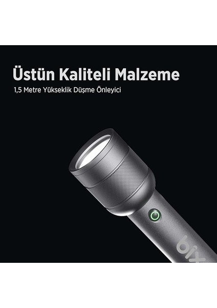 Flashlight BX6166FL 3W Led, Max. 1500 Lümen Parlaklık ve 368 Metreye Kadar Menzilli, Şarj Edilebilir, Güç Göstergeli ve Çok Modlu Kompakt Acil Durum Kamp Elektrik Kesintileri Outdoor Için El Fener fırsatları