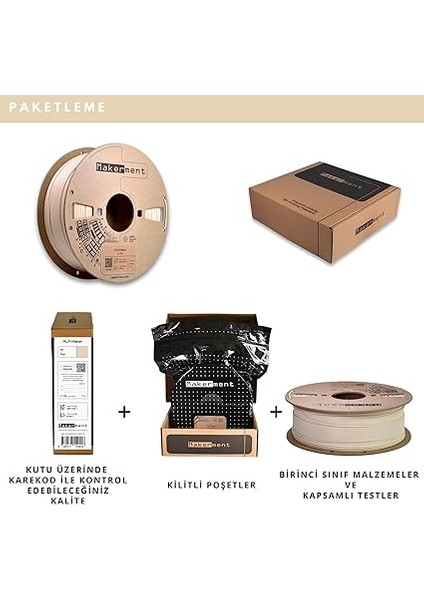 Pla Maker, 1.75MM 1kg 3D Yazıcı Pla Filament (Fil Dişi) fırsatları