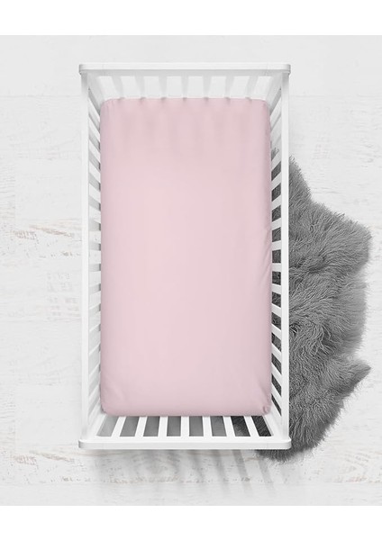 60X120 Penye Lastikli Bebek Çarşafı - Krem Pembe Lila 3'lü Set