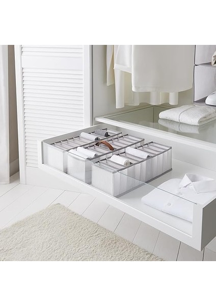 Home Textile 3'lü 10 Bölmeli Gri Çizgili Çekmece Içi Düzenleyici Set indirimleri