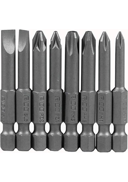 005-KK1130 Yıldız Düz Bits Uç Seti Ph+Pz+Sl 8 Parça 50 mm