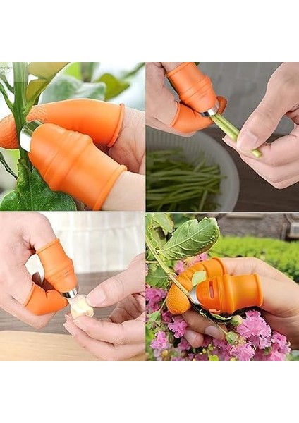 Silikon Başparmak Bıçağı ve Kesilmeye Dayanıklı Parmak Kılıfı Seti – Meyve ve Sebze Toplama Için Paslanmaz Çelik Kesici, Bahçe Budama Eldiveni Kiti modelleri