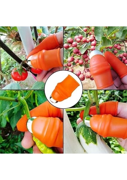 Silikon Başparmak Bıçağı ve Kesilmeye Dayanıklı Parmak Kılıfı Seti – Meyve ve Sebze Toplama Için Paslanmaz Çelik Kesici, Bahçe Budama Eldiveni Kiti fırsatları