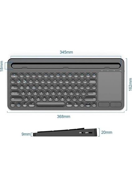 Şarjlı Bluetooth Touchpad Klavye Dual Bağlantı iPad Pro ile Uyumlu 12.9 Uyumlu Hızlı ve Kolay Kablosuz Bağlantı Tablet ve Telefon ile Kullan Türkçe Q Klavye ZR731 fırsatları