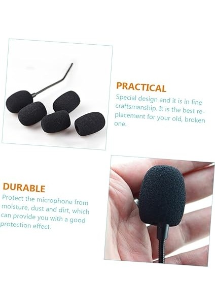 5 Set Mikrofon Aksesuarları Mikrofon Kapağı Rüzgarlık Yaka Mikrofonu Malzemesi Kolay Takılır Çıkarılır 40 Adet*5 indirimleri