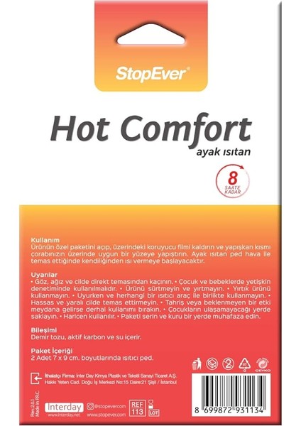 Hot Comfort Ayak Isıtan 1x2 modelleri