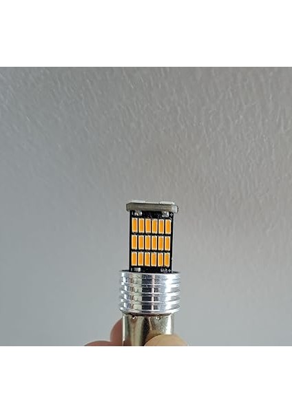 Car Accesories Oto Stop Sinyal Geri Vites Ampulü 45 LED 93 PY21W Turuncu Çapraz Tırnak fırsatları