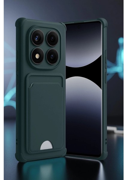 Xiaomi Redmi Note 14 Pro 4g Kelvin Kartvizitli Silikon - Koyu Yeşil fiyatları