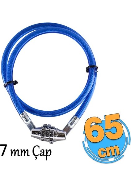 Bisiklet Halat Zincir Kilidi 65 cm Çelik Kilit Çap 7 mm Ø Hırsız Önleme Güvenlik 1 Adet indirimleri