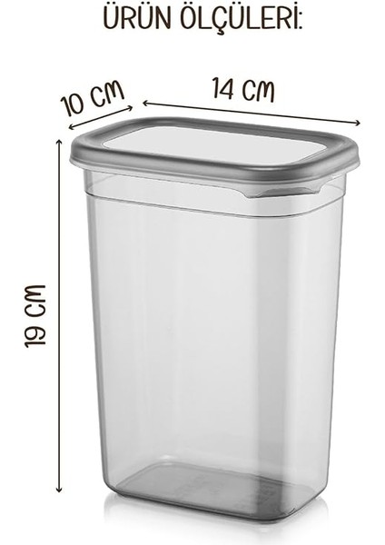 Vienev Etiketli 1500 ml 4lü Peggy Dikdörtgen Deterjan Saklama Kabı Seti Antrasit fiyatları