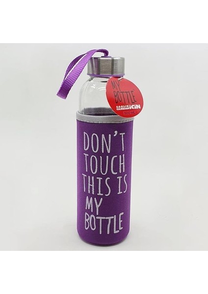 Kesesi Renkli Kılıflı Cam Su Şişesi 500 ml