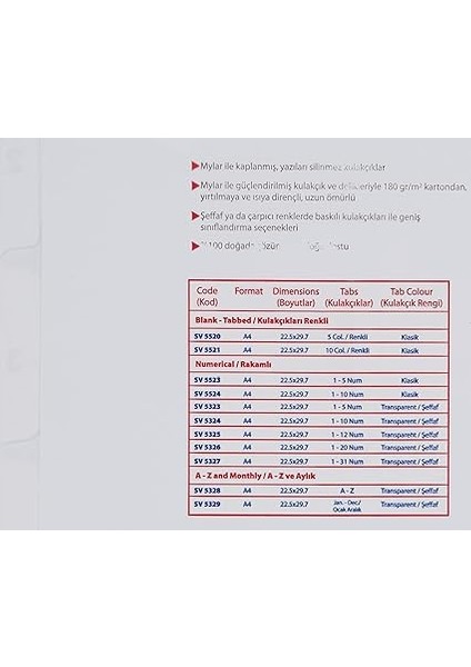 Karton Ayrac 1-5 Rakam A4 fırsatları