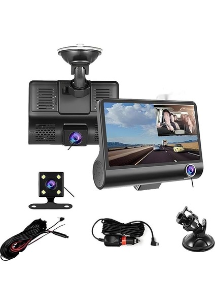 Kameralı Araç Içi Kamera Sistemi, 4 Inç LCD Ekran, 1080P/60Hz, 170° Geniş Açı, USB Bağlantılı