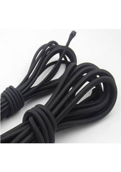 Salkım Home Yuvarlak Lastik Ip 2,5 mm Kalınlık Sert Dayanıklı 1/18 Kat Siyah 10 mt