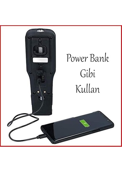 Feneri Mıknatıslı Şarjlı Güçlü Beyaz ve Sos Işıklı Kamp Lambası LED Aydınlatma Ultraviole Işık indirimleri