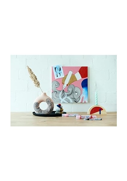 5000 Akrilik Marker Geniş - Beyaz - 1 Su Geçirmez Akrilik Boya Kalemi - Keski Ucu 5-10 mm - Tuval, Sanat Kağıdı ve Ahşap Üzerine Çizim Için Akrilik Boya Kalemi fiyatları