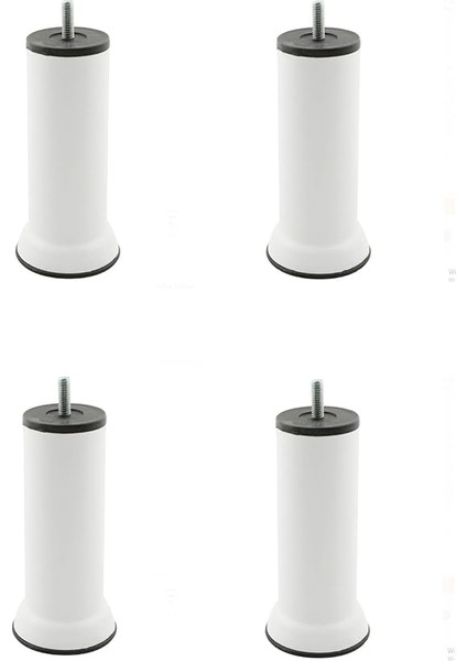 Kanepe Baza Koltuk Çekyat Yükseltme Ayağı Plastik, Ince Diş M8 Beyaz, 15 cm 4 Adet
