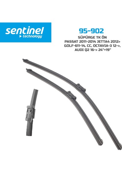 Sentinel Audi Q2 Jetta 4 Golf 6 Passat cc Octavia 3 Orijinal Silecek 600-480MM