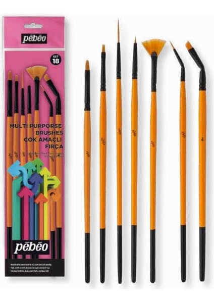 7li Fırça Tezhip ve Minyatür Seti - Set 18