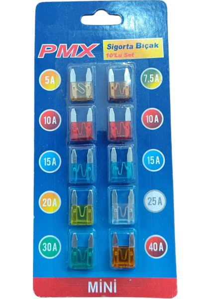 Mini Bıçak Sigorta 10'lu Set