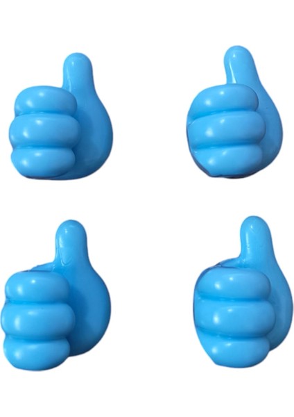 Baş Parmak Kablo Tutucu Mavi 4'lü