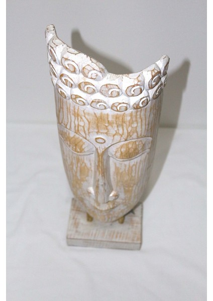 Ahşap Dekoratif Büyük Buda Mask Ayaklı 60 cm El Yapımı Otantik Budha fiyatları
