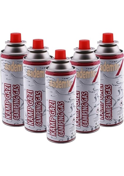 Gazı (5 Adet) Bütan Propan Tüpü Portatif Ocak Kartuşu Tek Kullanımlık Pürmüz Yedeği 227 gr