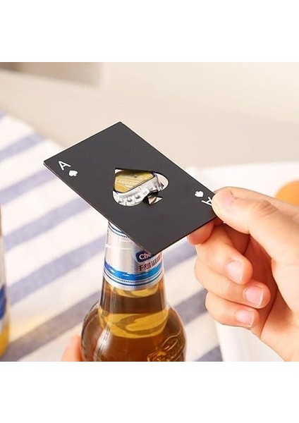 Poker Kart Maçı As'ı Paslanmaz Çelik Şişe Açacağı Siyah modelleri