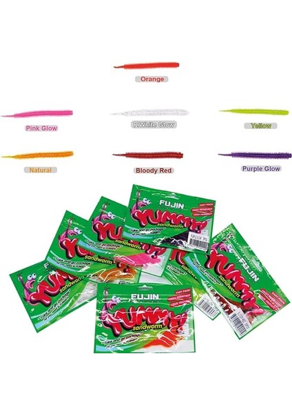 Yummy Sandworm 7cm Silikon Yem Bloody Red