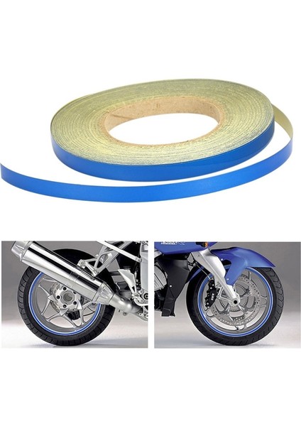 Reflektif Fosfor Şerit Bant Reflektör Jant Şeridi 0.5CMX10 Metre Mavi