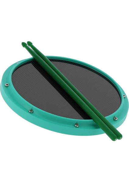 Inç Davul Ped Perküsyon Eğitimi Karbon Fiber, Yeni Başlayanlar Için Baget ile Shockabsorbent Paspas (Deniz Yeşili)