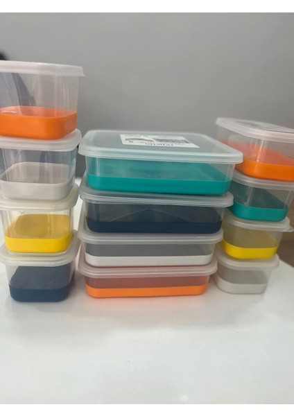Renkli Silikonlu Saklama Kapları 12 Li Karışık Renkli Isteyen Tek Renkli Yapabilir