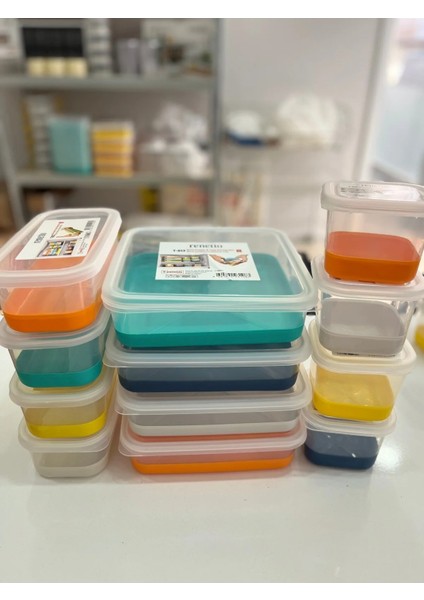 Renkli Silikonlu Saklama Kapları 12 Li Karışık Renkli Isteyen Tek Renkli Yapabilir modelleri