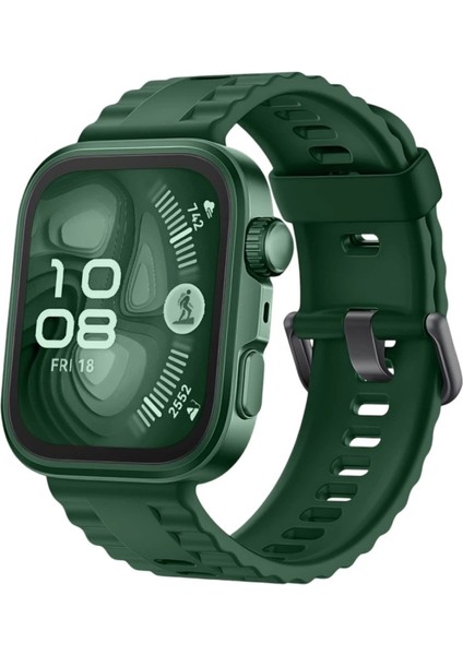 Huawei Fit 4 Nova Silikon Kordon - Koyu Yeşil