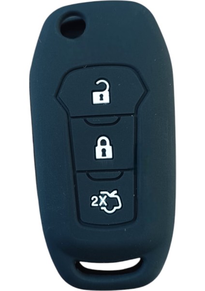 Ford Focus 5 Sustasız Anahtar Uyumlu Silikon Oto Anahtar Kumanda Kabı Kılıf Siyah