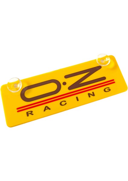 O.z Racing Sarı Dekor Plaka Vantuzlu Cam Süsü 22X7.5CM