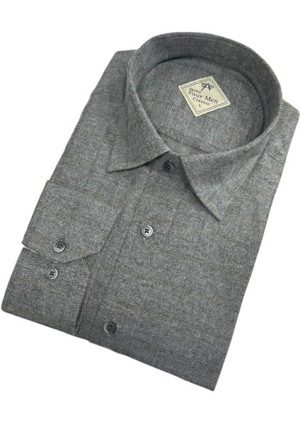 Klasik %100 Cotton Uzun Kollu Terletmeyen Kışlık Flanel Tek Cepli Gömlek (Regular Kalıp) fiyatları