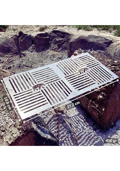 Ayısı® Pyrowide Wire™ Yekpare Paslanmaz Çelik Bushcraft Izgara Teli Hafif Portatif 37 × 18 cm modelleri