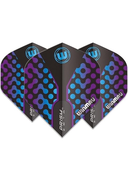 Prism Zeta Siyah, Mor ve Mavi Ekstra Kalın Dart Kanadı - Pakette 1 Set (Toplam 3 Kanat) modelleri