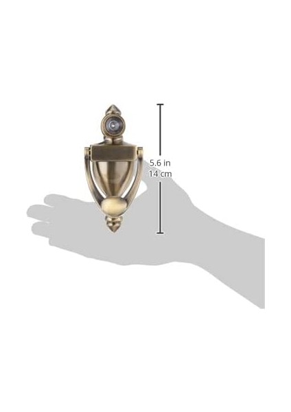 S 4235 Kapı Tokmağı ve Görüntüleyici, Döküm Yapı, Antik Pirinç Kaplama (Tekli Paket), Kahverengi fırsatları