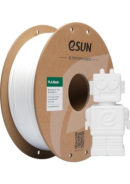 Pla Filament 1.75MM, Pla Basic Yüksek Hızlı 3D Yazıcı Filamenti Boyutsal Doğruluk +/- 0.03MM, 1kg Makara (2.2 Lbs) Yüksek Hızlı Yazıcılar Için Süper Hızlı Pla Filament, Beyaz