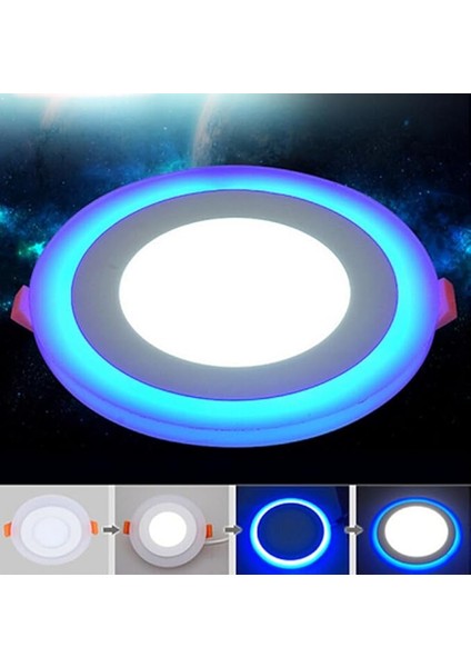 Adet Çift Renkli Hero LED Panel 6+3 Watt 14,5 cm Mavi - Beyaz Iki Renkli Tavan Spot Lambası modelleri