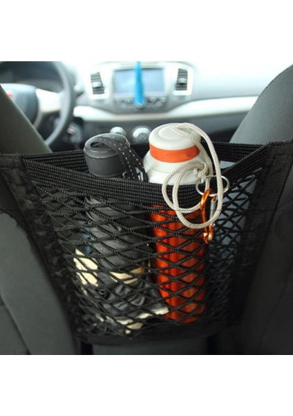 Oto Koltuk Arası File Ahtapot Ağ Düzenleyici Araç Içi Organizer Tek Cepli 30X28CM Siyah