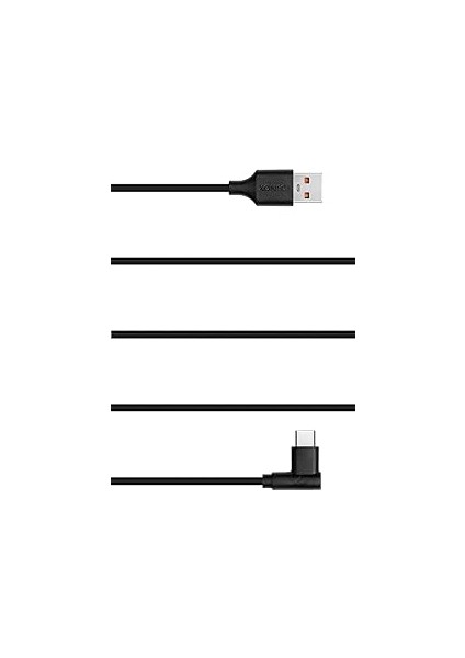 USB To Type-C ile Uyumlu iPhone ve Samsung ile Uyumlu Hızlı Şarj ve Data Kablosu 200 cm L Tipi Gaming (Siyah) fiyatları