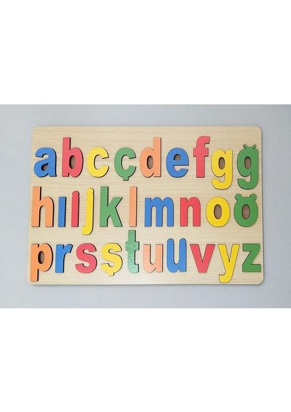 Zeka Edkzeka-Ahşap Alfabe Bul Tak-Küçük Harfler-Renkli