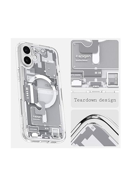 iPhone 16 Ince Magsafe Kılıf Ultra Hybrid Sararma Karşıtı Duraclear™ Hava Kanalı Teknolojisi™ Askeri Sınıf Koruma Magfit Zero One White Tasarım Kapak - ACS08209 modelleri
